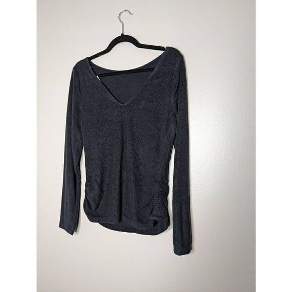 Anthropologie Black Fuzzy Comfy Low Back Sweater Medium - Picture 5 of 11